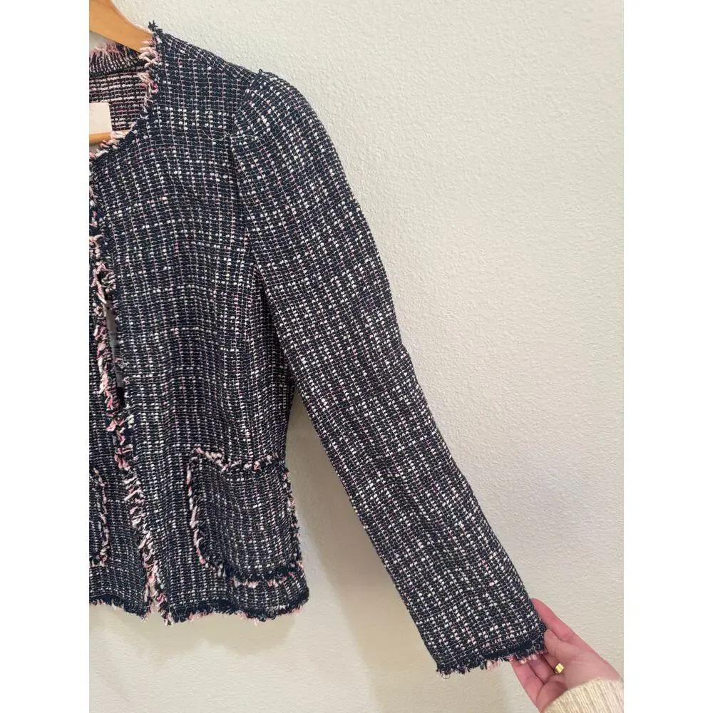 Rebecca Taylor Black and pink tweed blazer NWT - Picture 3 of 6